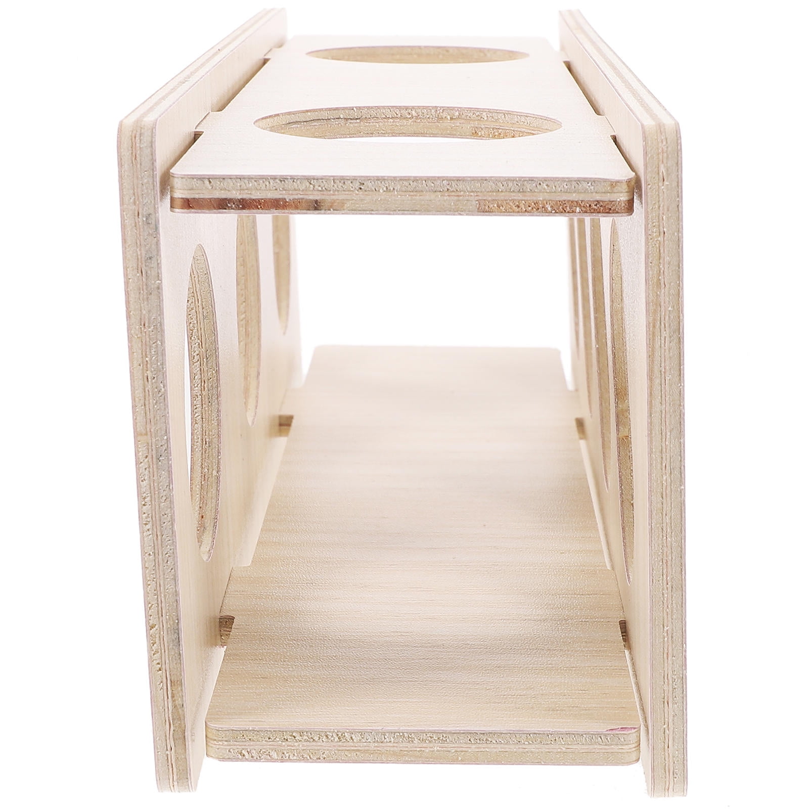 Image showcasing HOOWIFFY Hamster Hideout House with Tunnel Toy for Small Pets, Wooden ...