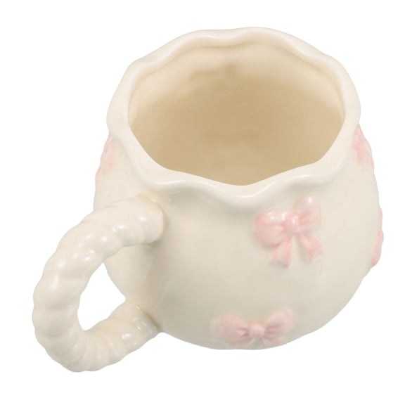 Worgeous Hand-Pinched Bowknot Ceramic Mug 3d Coffee Cup Creative Tea Cup Novelty Coffee Mug Espresso Mug For Office Household And Cafe
