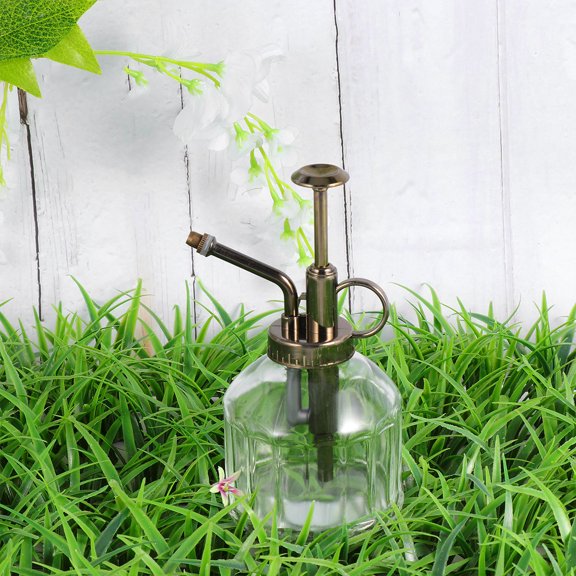Worgeous  Hand Press Glass Spray Pot Water Indoor Plants Mister Bottle Retro Decor