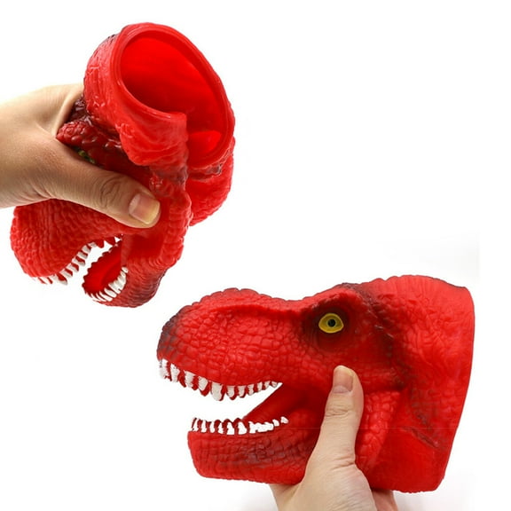 Worgeous Hand Puppet Silicone Realistic Dinosaur Hand Puppet(Red)
