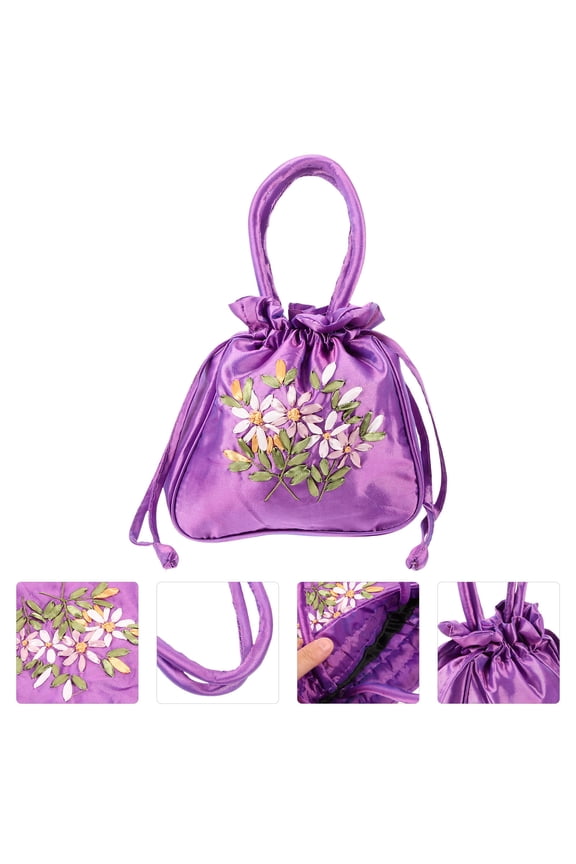 Handbag Women Small Bag Drawstring Purse Ethnic Style Embroidery Bag Mobile Phone Purse