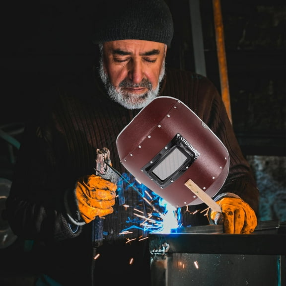 WHAMVOX Handheld Welding Face Mask with Clear Vision and Spark Protection for Electric and Argon Arc Welding 6.5x4.5 inches