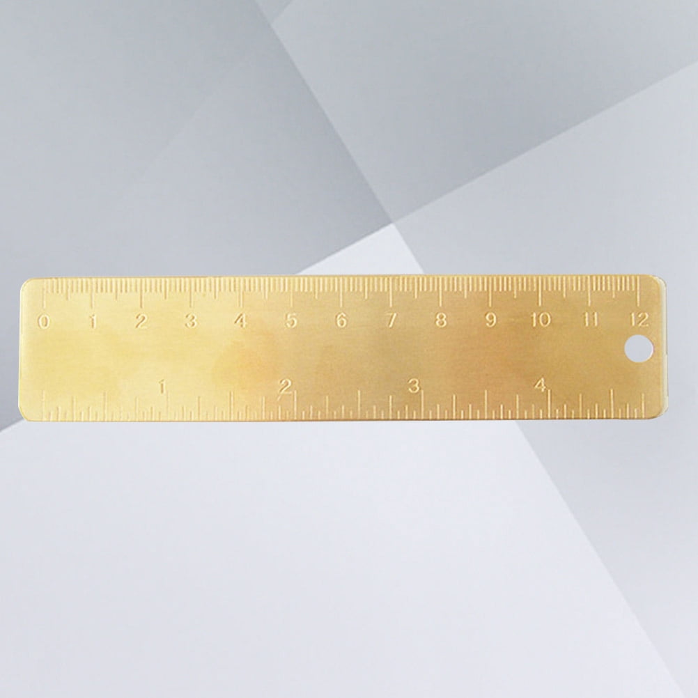 Worgeous Handmade Golden Brass Ruler for Measuring Use with Round Hole ...