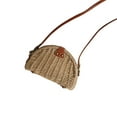 thumbnail image 1 of Worgeous Handmade Rattan Bag Straw Bag for Women Woven Magnetic Snap Semicircle Shape Crossbody Bag Beach Bag (Khaki), 1 of 8