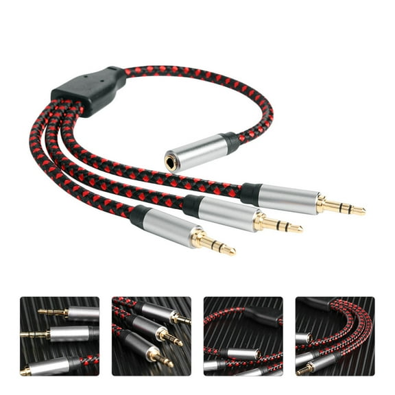 Worgeous Headphone Audio Splitter Extension Cable Practical 3-way Splitter Audio Adapter