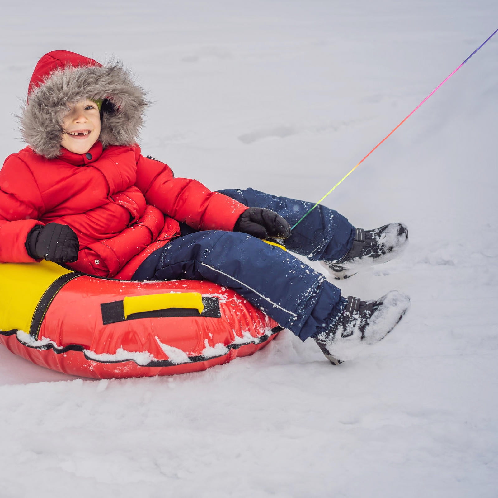 Worgeous Heavy Duty Sled Rope With Wooden Handle For Snowmobile Towing ...