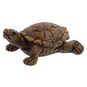 KALLORY Resin Fake Turtle Figurine for Pool Area, Decorative Multi-Color Turtle Statue, 1 Piece, 2.8 x 2.2 x 1 Inches