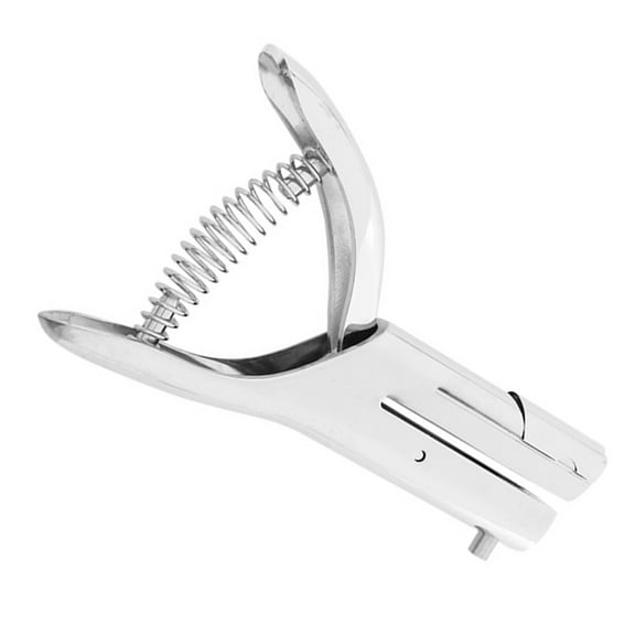 Worgeous Hole Punch Heavy Duty Desktop Id Card Tool for Name Badges Silver