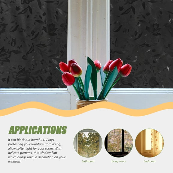 Worgeous Decorative Privacy Window Film Stickers for Glass - 1 Roll Static Cling Window Covering for Home and Office