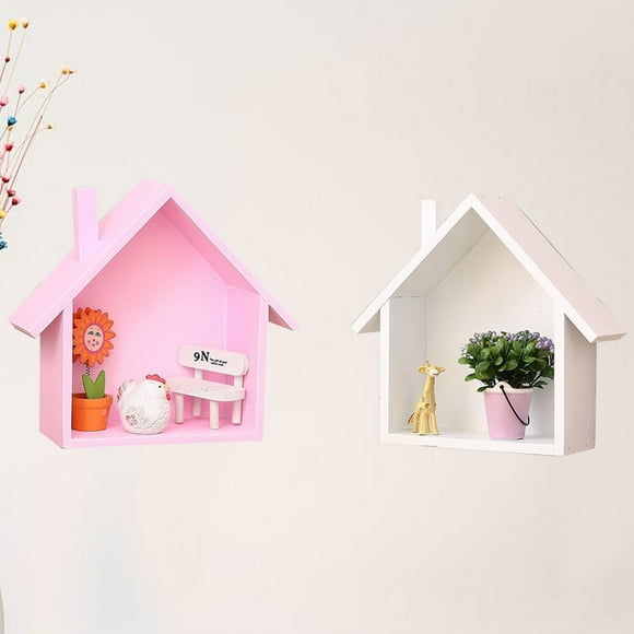 Worgeous House Shaped Wall Shelf Made of Premium Wood Perfect for Storage and Display in Any Room 12.5x9.8x5.1 inches