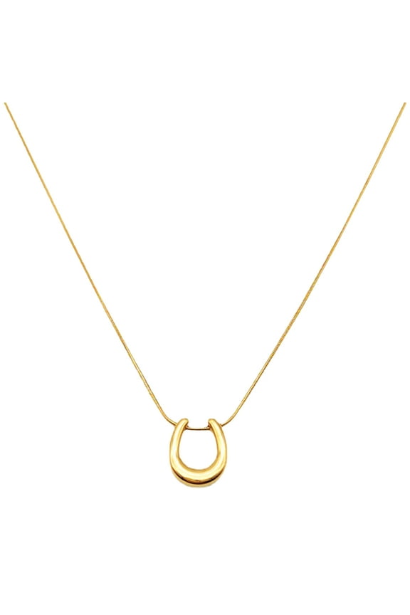 Initial Necklace for Women Horseshoe Daily Wear Unique Miss