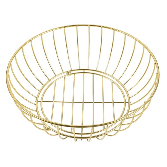 Worgeous  Iron Fruit Plate Wire Storage Basket Stackable Tray Baskets Golden