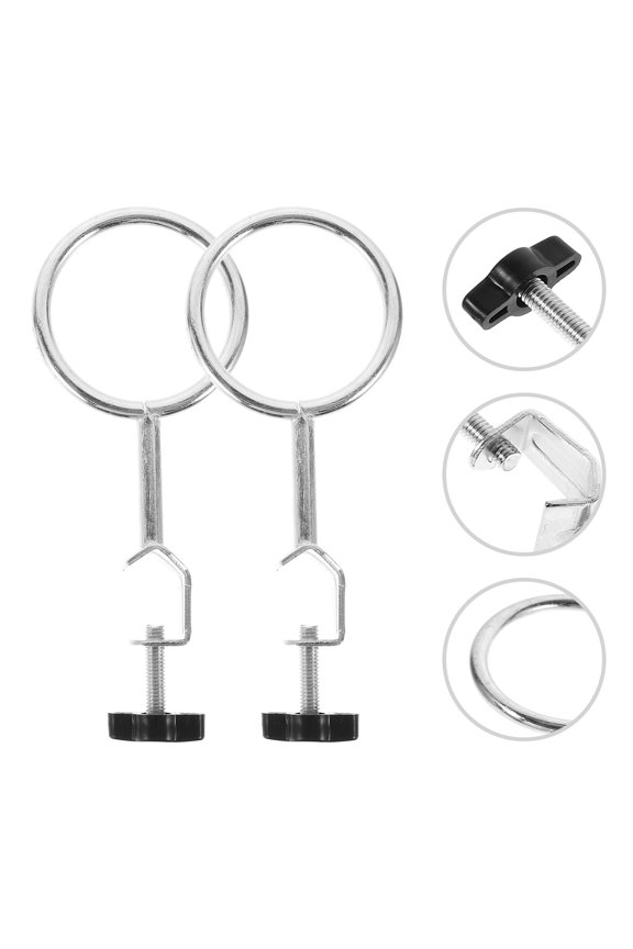 Worgeous Iron Support Stand Ring for Labs with Fine Craftsmanship and Oxidation Resistance Silver 2pcs