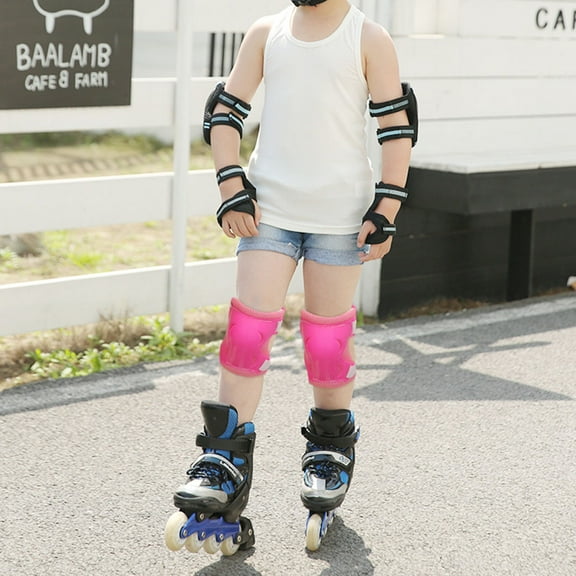 Worgeous Kids Elbow Wrist Pads Set with EVA Plastic Material Pink Color Adjustable Size 5 to 16 Years Old