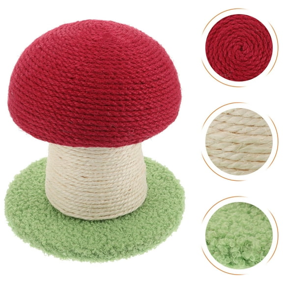 Worgeous Kitten Scratcher Red Mushroom Scratching Post Cat Sisal Multi-Functional Cat Toy Playthings Cats Adorable Interactive Accessories