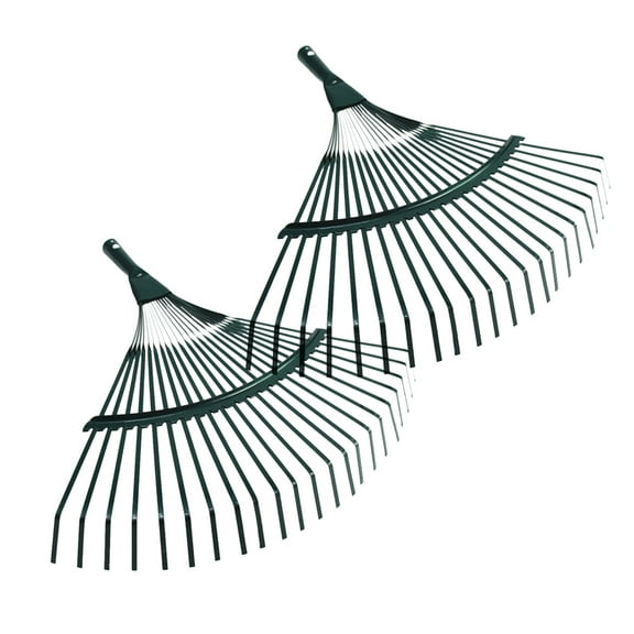 FONDOTIN 2Pcs Garden Metal Rakes with 22 Teeth for Effective Leaf and Debris Removal