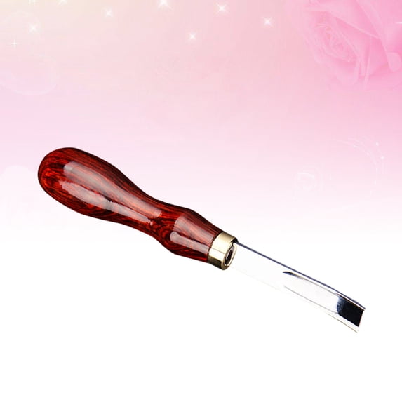 Worgeous Leather Skiving Tool with Alloy Steel Blade for DIY Crafts Featuring Wood Handle and 10mm Cutting Edge