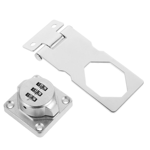 Worgeous Lock for Closet Door Cabinet Password Hasp Locks Cutout Office Silver