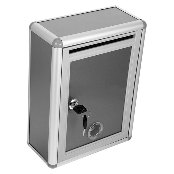 Worgeous Locked Mailbox Mail Box Opinion Box Office 28.50X21.50X10.50CM Silver