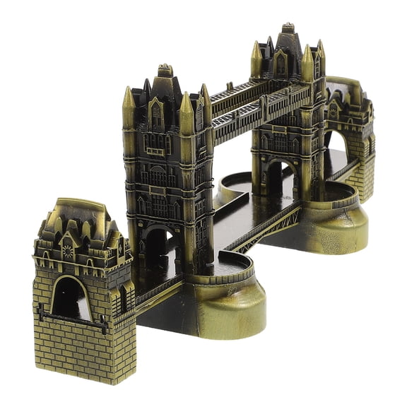 Worgeous London Tower Bridge Model Metal Sculpture Creative European Style Craft Souvenir Ornaments For Home Office Decor Photography Props