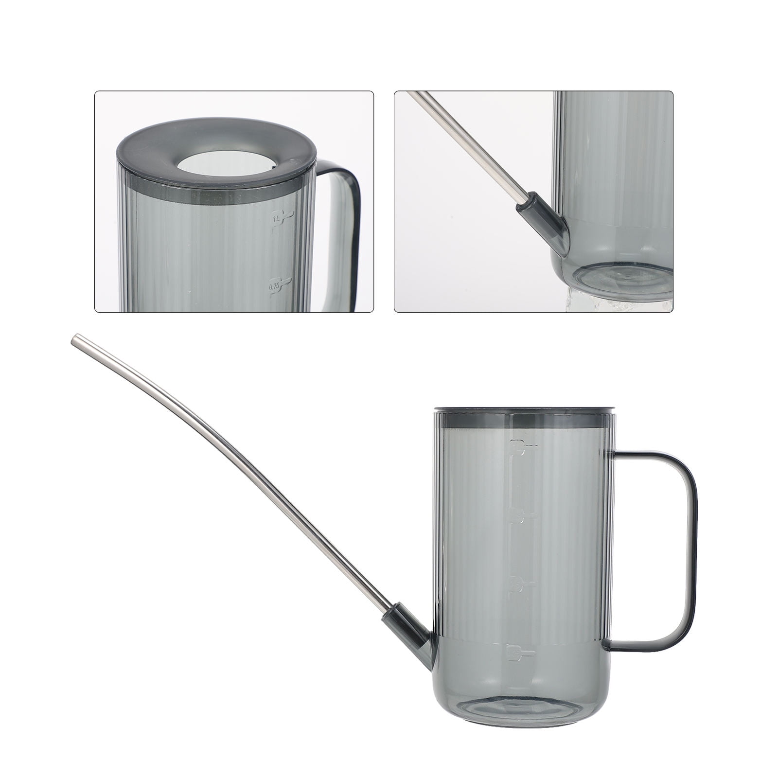RENACLIPY Grey Plastic Watering Can with Spout for Indoor and Outdoor Garden Plants, 1 Piece Watering Kettle