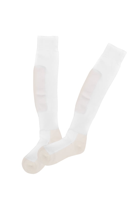 1 Pair Mens Knee High Running Socks Thick White Sports Socks with Non Grip for Athletic Performance