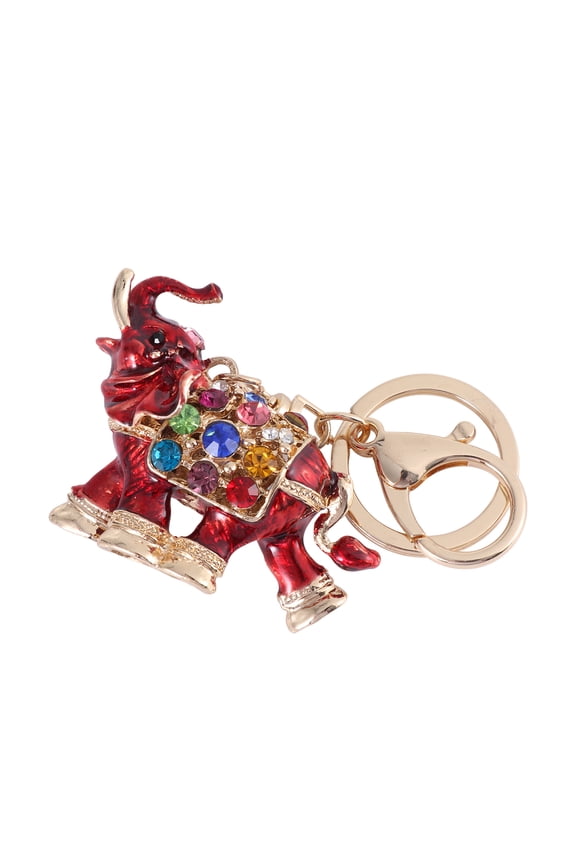 Metal Key Chain Keychain with Elephant Pendant Keychains Ac Red