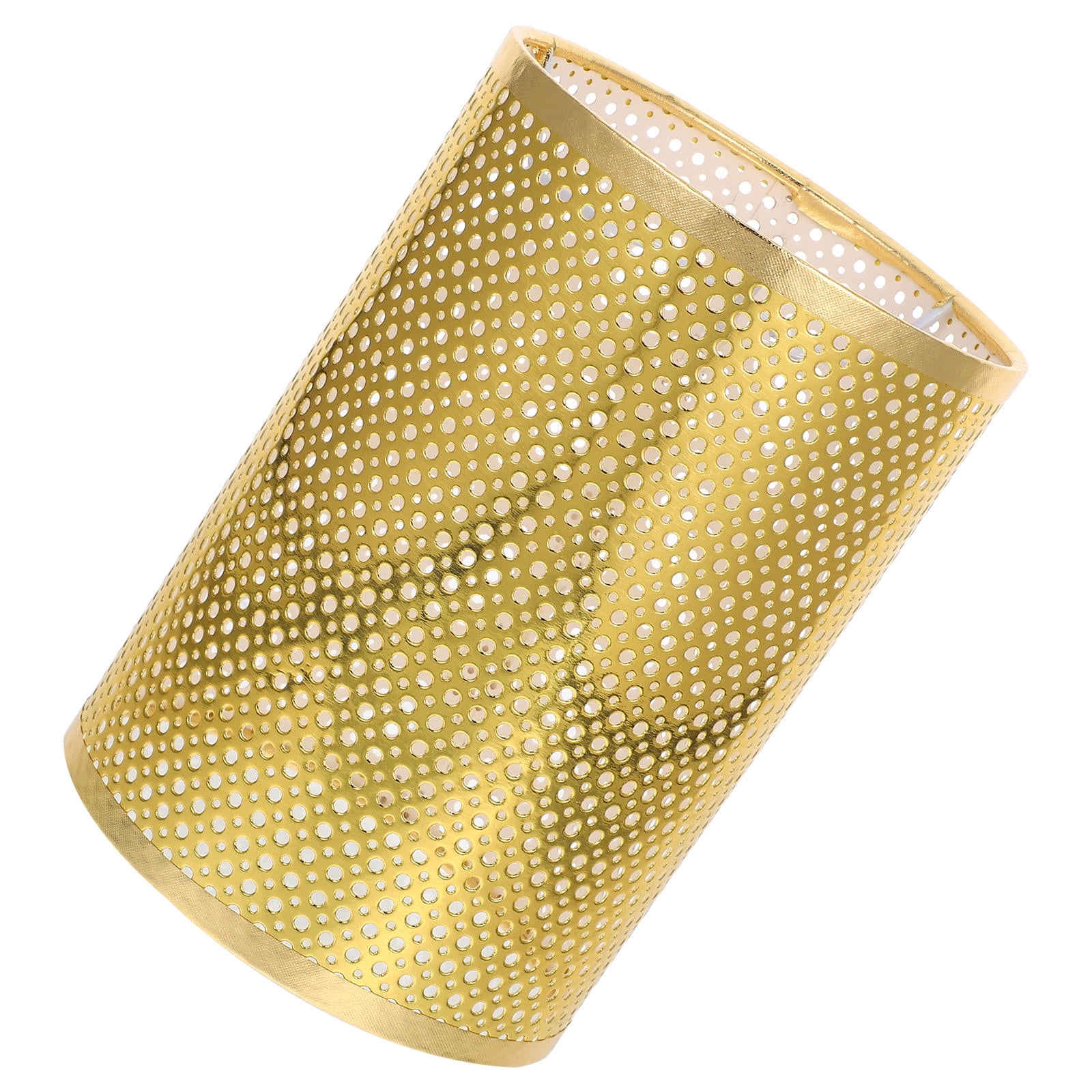 Topyond Drum Lamp Shade Fir Leaf Shape Hollow Out Metal Decorative Lampshade Cover For Table Wall Ceiling Lamp E27 E14 Clip On (Gold), Lampshades - Canada