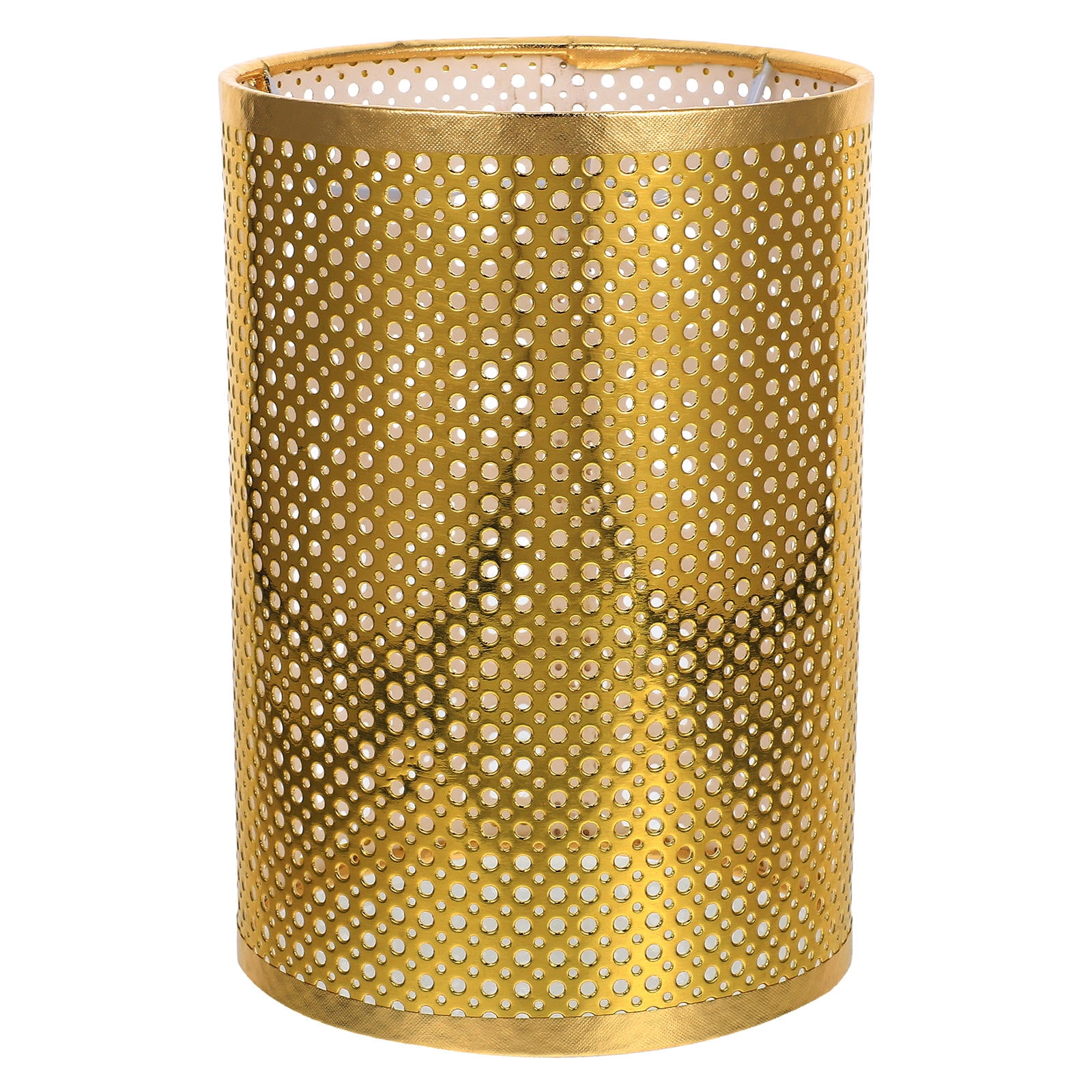Topyond Drum Lamp Shade Fir Leaf Shape Hollow Out Metal Decorative Lampshade Cover For Table Wall Ceiling Lamp E27 E14 Clip On (Gold), Lampshades - Canada
