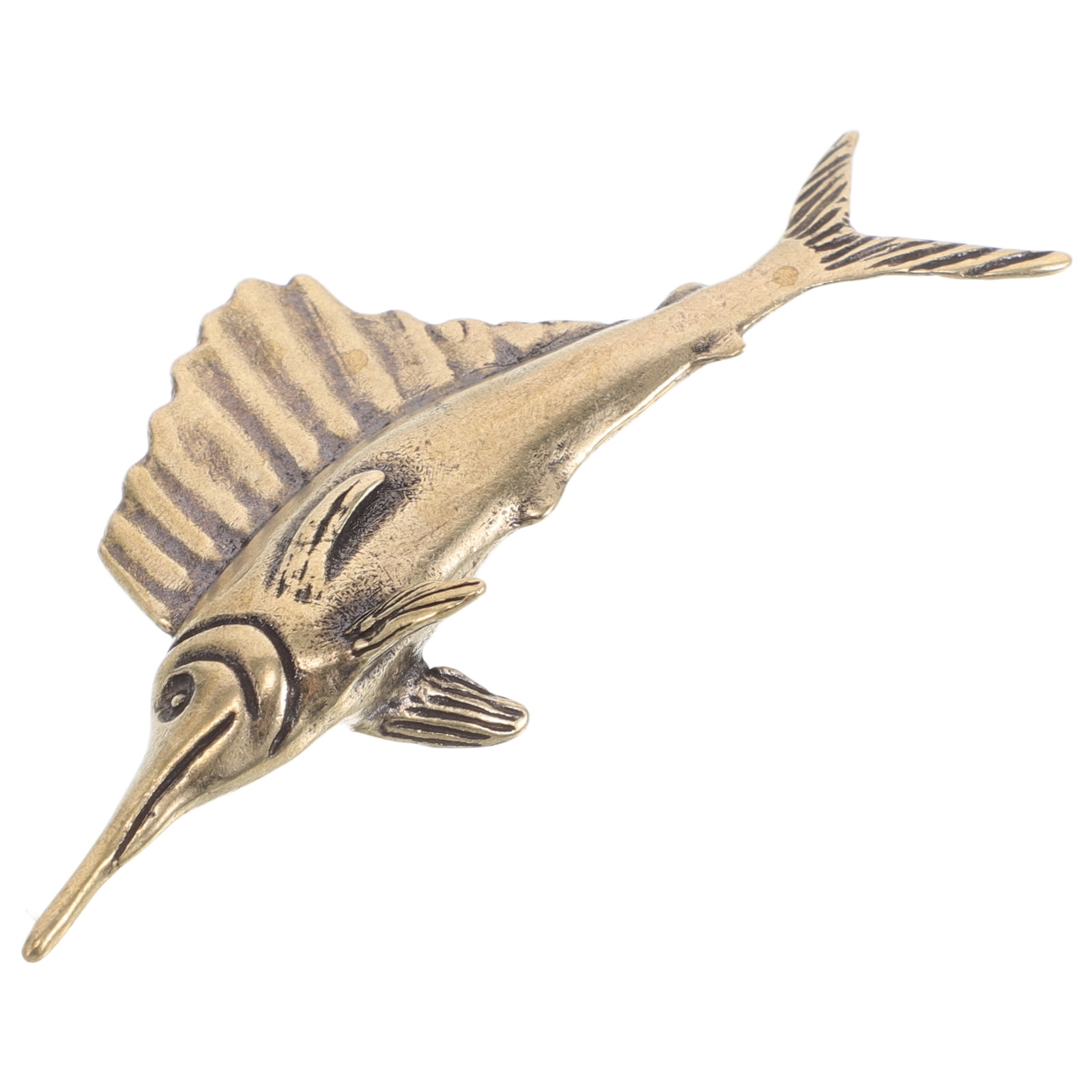 Picture of Worgeous Miniature Brass Ocean Animal Figurine Rustic Metal Fish ...