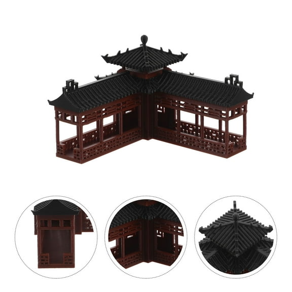 Worgeous Miniature Pagoda Statue Hexagon Pavilion Figurine Fairy Garden Figurines Zen Garden Pagoda Chinese Zen Asian Bonsai Decoration