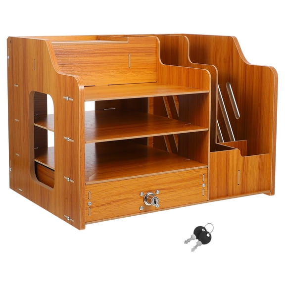 Worgeous  Modified Knob Cover Desk and Book Drawers Office Storage Rack