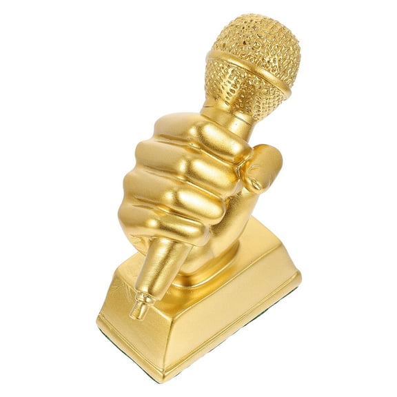 CIMAXIC Singing Award Microphone Trophy Golden Resin 1Pack