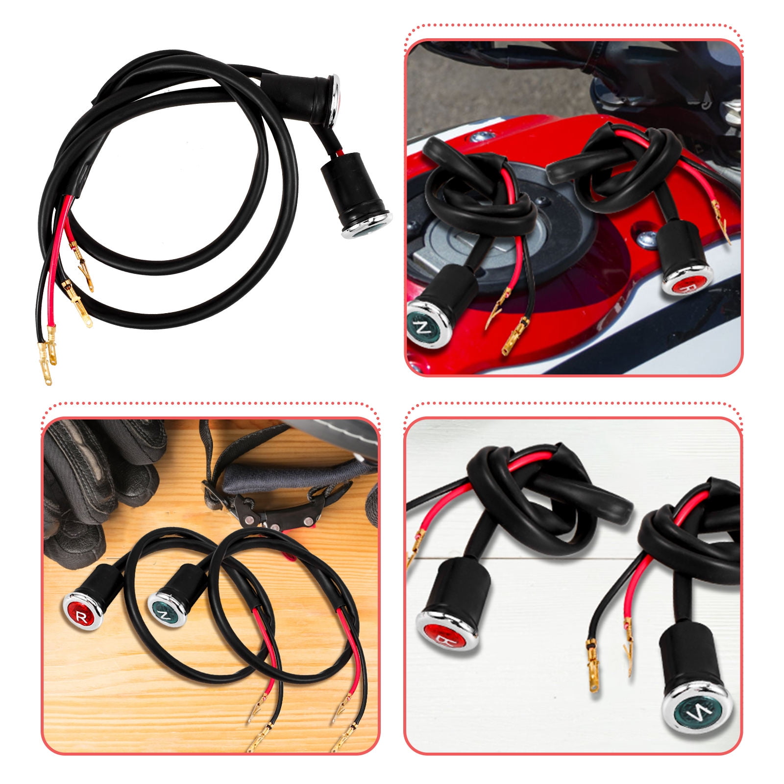 Worgeous  Neutral Gear Shifter Indicator Reverse Light Motorcycle LED Red