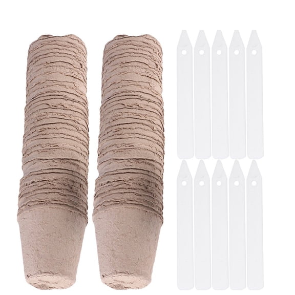 Worgeous Nursery Cup for Garden Use Biodegradable Pulp Planter Vintage Style Assorted Color 100pcs 8x8x8cm