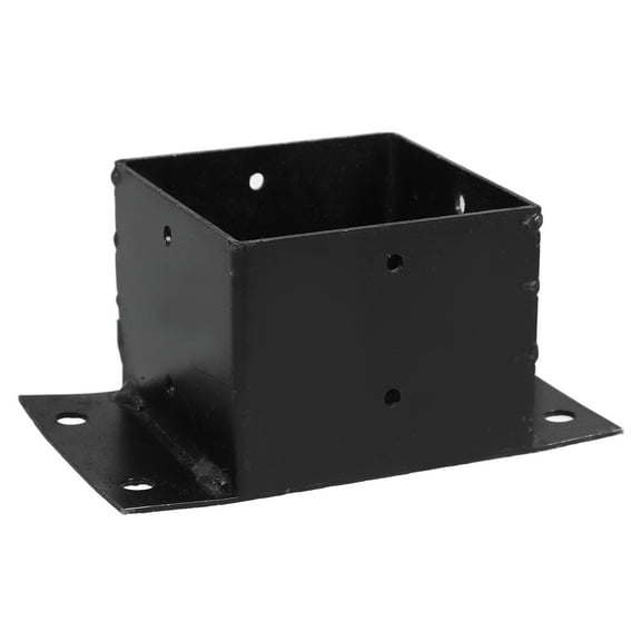 Worgeous Outdoor Aluminum Fence Bracket For Deck Railing System Adjustable Post Protector Base Black Railing Post Covers And Metal Fence Post Brackets