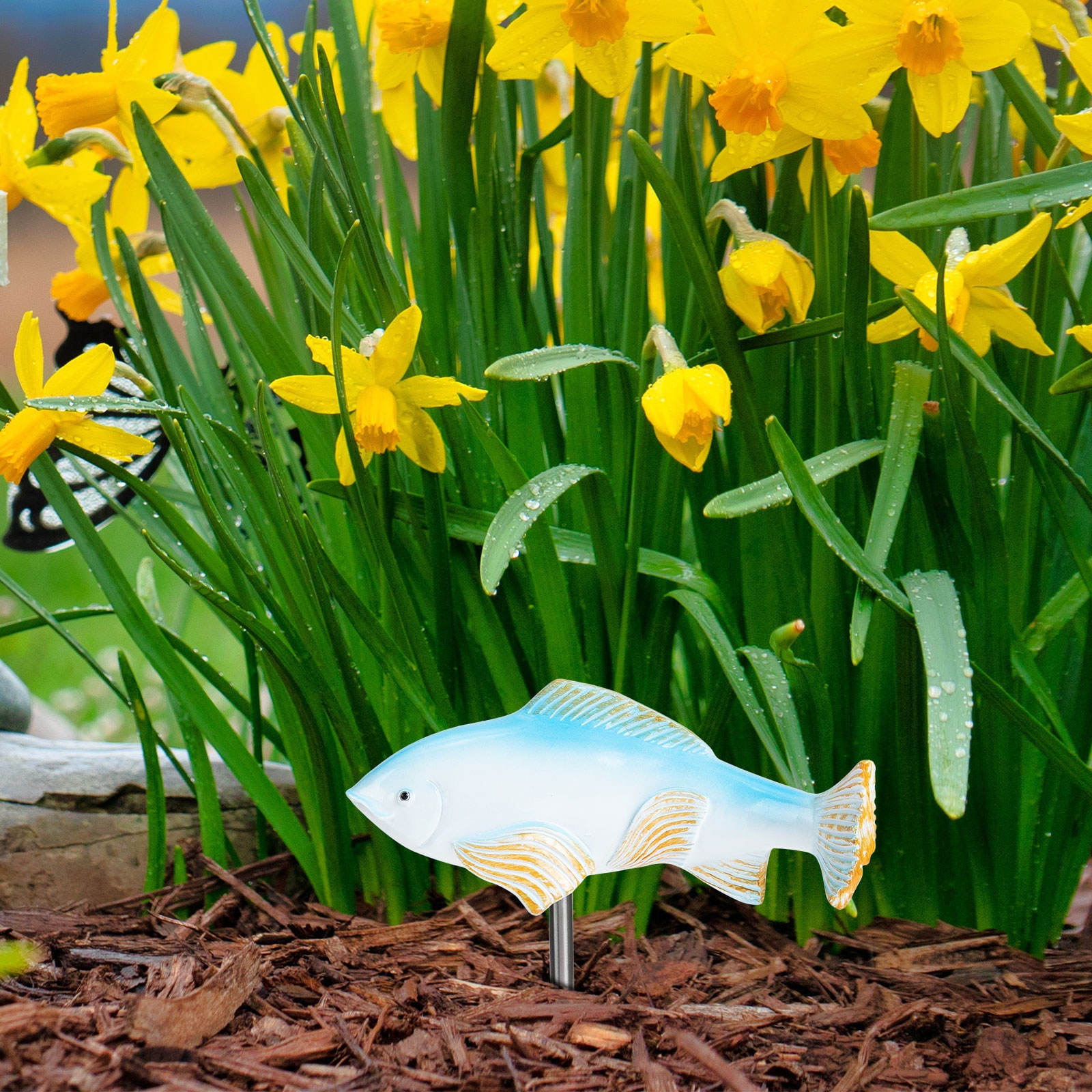 Curated visual reference: Visual Reference: Worgeous Outdoor Decorations For Garden Clearance Fish Blue