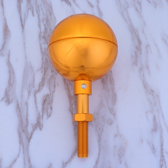 Worgeous Outdoor Flagpole Ornament Gold Anodized Finish Ball Replacement Flagpole Ball Aluminum Plate Pole Head Accessories for Outdoor (Light Golden)