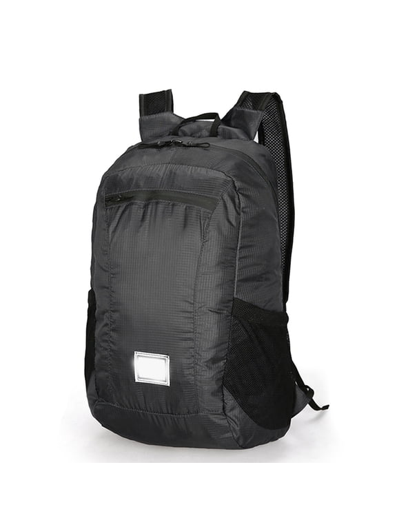 Waterproof Outdoor Backpack Lightweight Foldable Black Daypack for Hiking Camping and Traveling