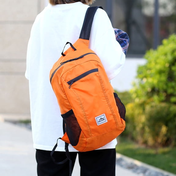 Worgeous Outdoor Sports Waterproof Backpack Folding Lightweight Backpack Daypack for Outdoor Traveling Hiking Camping (Orange)