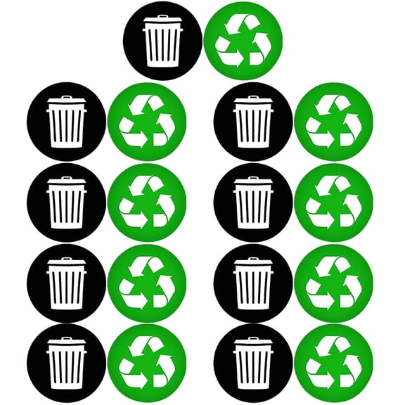 Worgeous  PVC Trash Recycling Label Sticker Waste Container Stickers Recycle for Can Bin