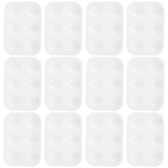 Worgeous 12-Piece White Plastic Paint Mixing Palettes Square Set for Artists and Friends
