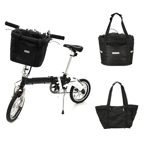 CIMAXIC Cycling Handlebar Bags Waterproof Canvas Black Storage Carrier Bag 1Pack