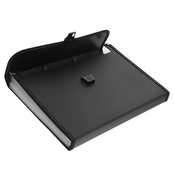 Worgeous  Paper Organizer Portable File Folder Combined Cover Pot Lid Universal Office Black