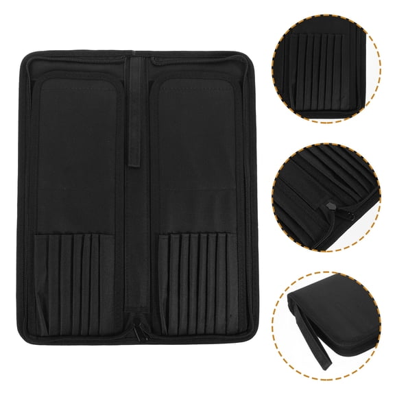 Worgeous Pen Curtain Brush Holder Watercolor Case Paint Brushes Black