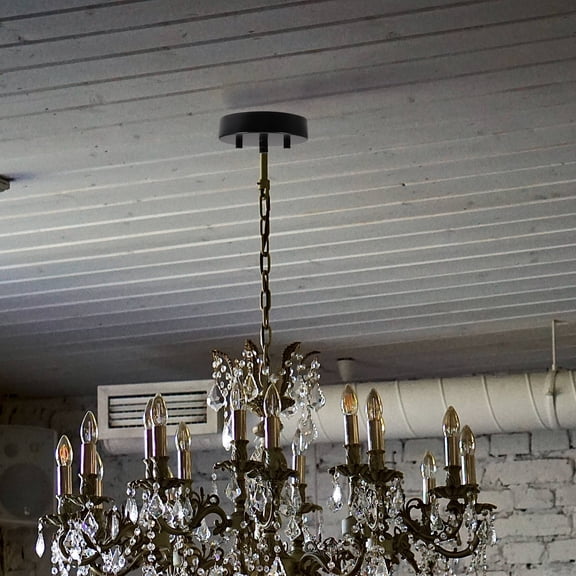 CIMAXIC Canopy Kit Ceiling Lighting Canopy Plate Iron Black 1 Set