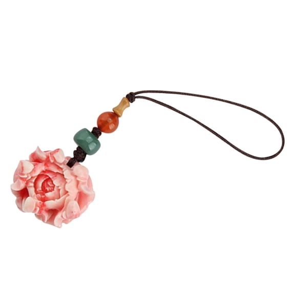 Worgeous Phone Case Strap with Peony Flower Pendant Mobile Phone Case Hanging Rope Decoration Phone Case Wrist Lanyard
