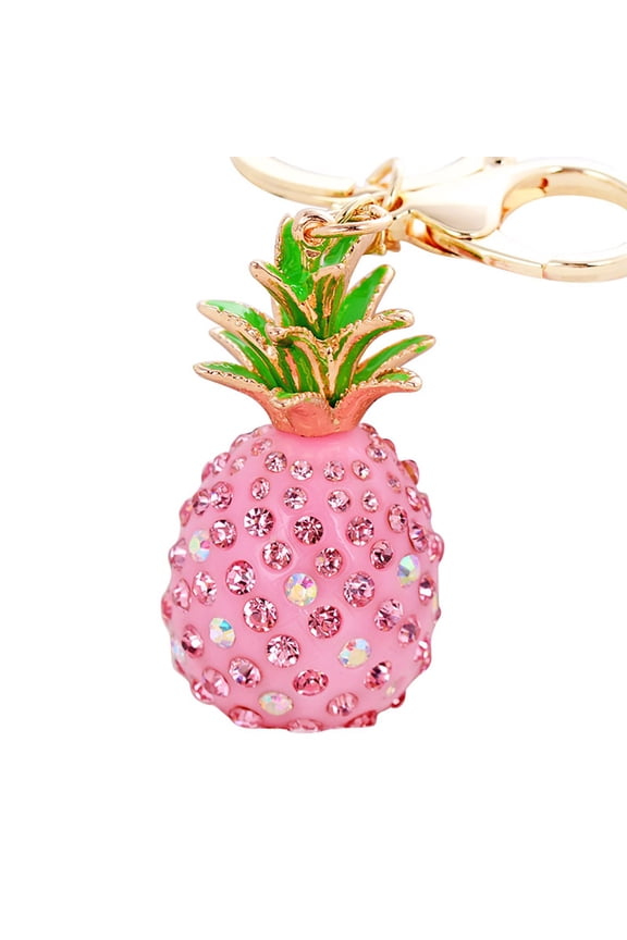 Pineapple Crystal Rhinestone Keychain Pink Perfect Gift for All Occasions