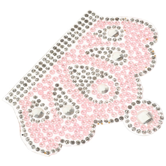 Worgeous Pink Rhinestone Crown Iron On Patch for DIY Clothing Accessories Made of Resin and Adhesive 3.5x4.5 Inches