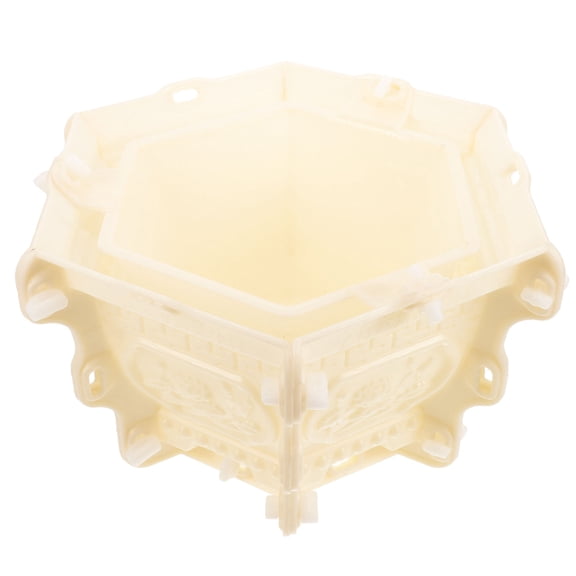 Worgeous European Style Flower Pot Mold for Home Use Durable Plastic Light Yellow Planter Making 6.3 Inches